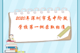 2020年深圳市高中階段學校第一批錄取標準