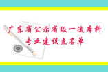 廣東省公示省級一流本科專業(yè)建設(shè)點名單